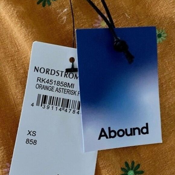 NEW Nordstrom Abound Orange Asterisk Floral Linen Print Camisole Top Size XS - Picture 8 of 8